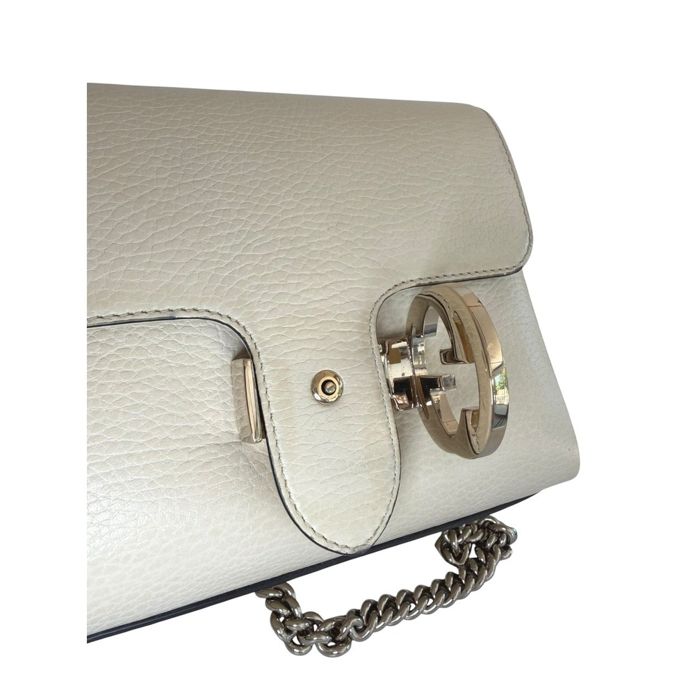 Gucci Interlocking G Dollar Calfskin Chain Crossbody Bag Cream White Dust Bag - Picture 8 of 14